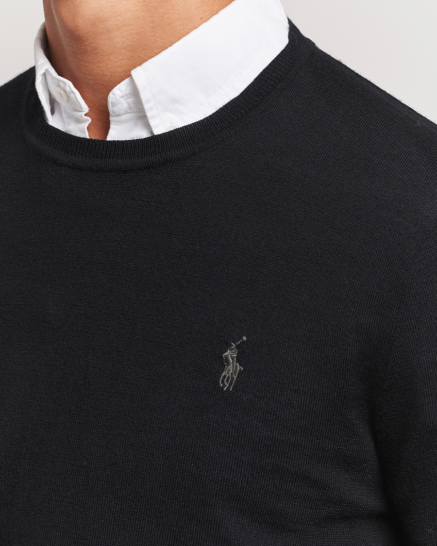 Mies | Puserot | Polo Ralph Lauren | Merino Crew Neck Pullover Polo Black