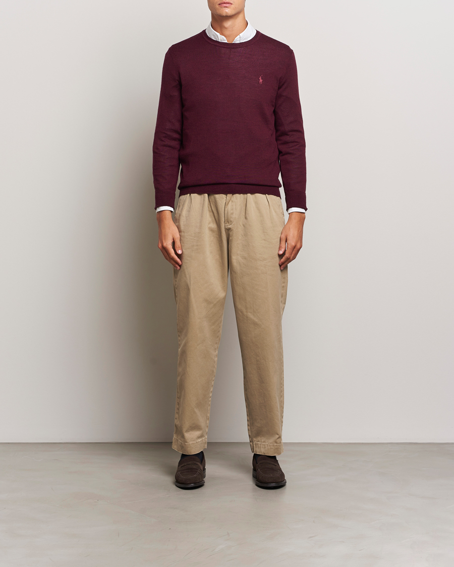 Mies | Puserot | Polo Ralph Lauren | Merino Crew Neck Pullover Aged Wine Heather