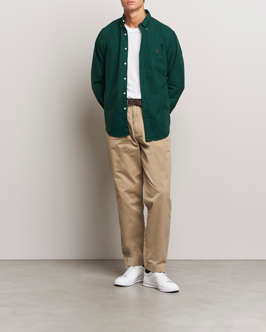 Mies | Kauluspaidat | Polo Ralph Lauren | Custom Slim Fit Oxford Shirt Moss Agate