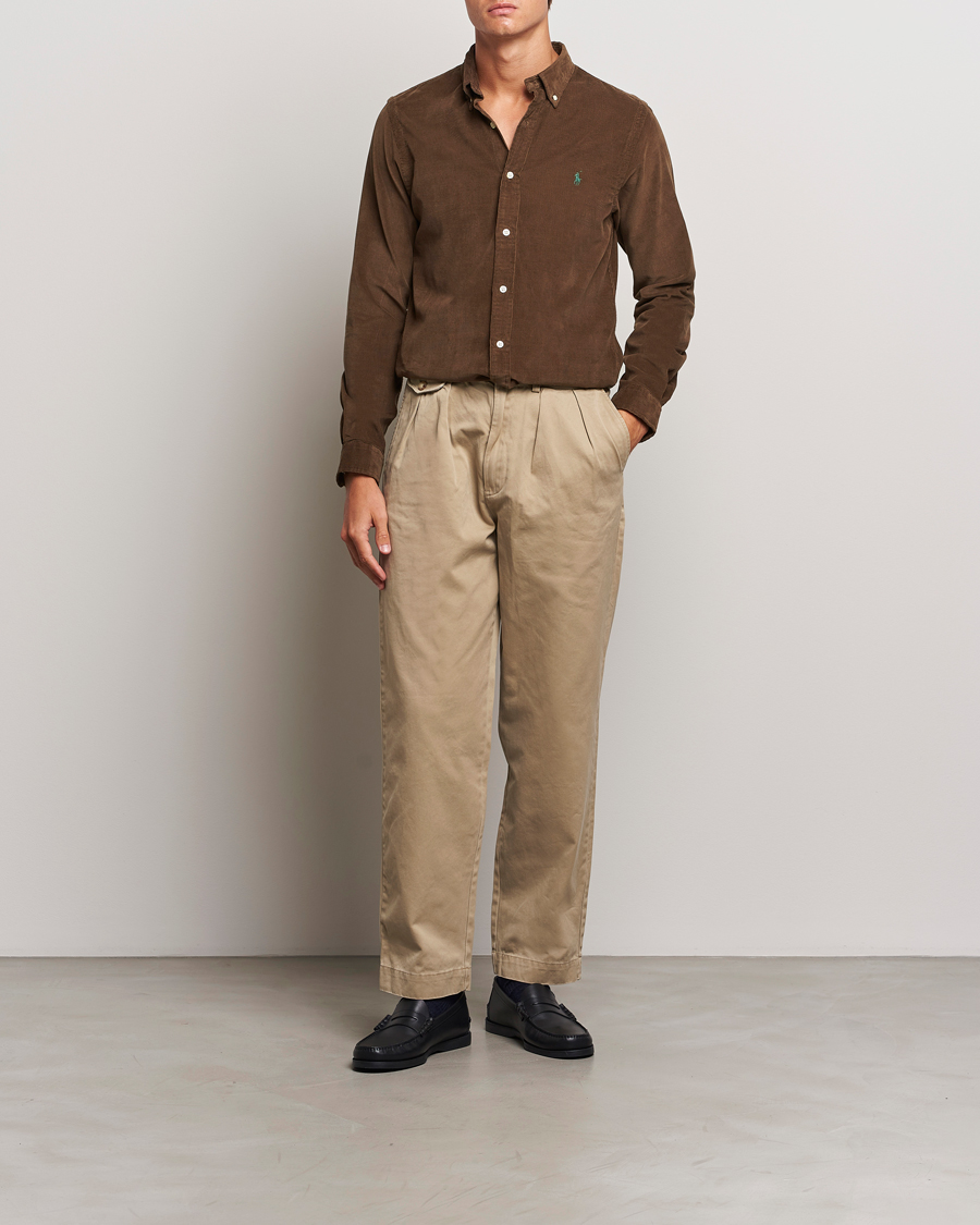 Mies | Kauluspaidat | Polo Ralph Lauren | Slim Fit Corduroy Shirt Chocolate Mousse