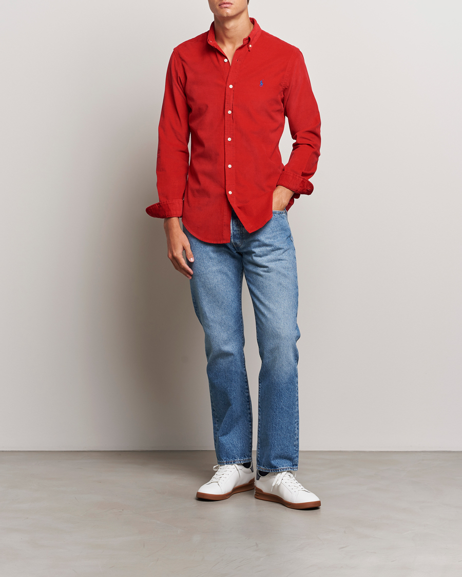 Mies | Kauluspaidat | Polo Ralph Lauren | Slim Fit Corduroy Shirt Martin Red