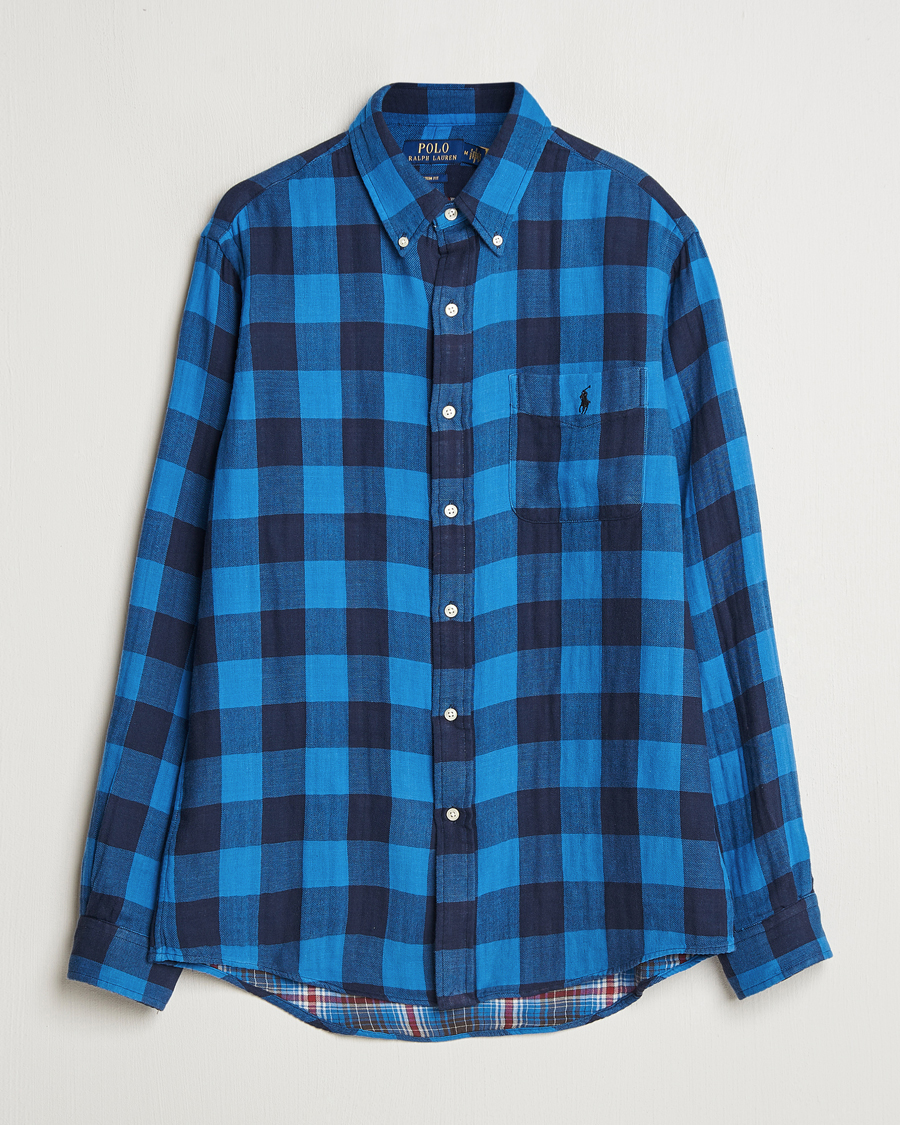 Mies | Kauluspaidat | Polo Ralph Lauren | Double Face Custom Fit Check Shirt Royal/Black