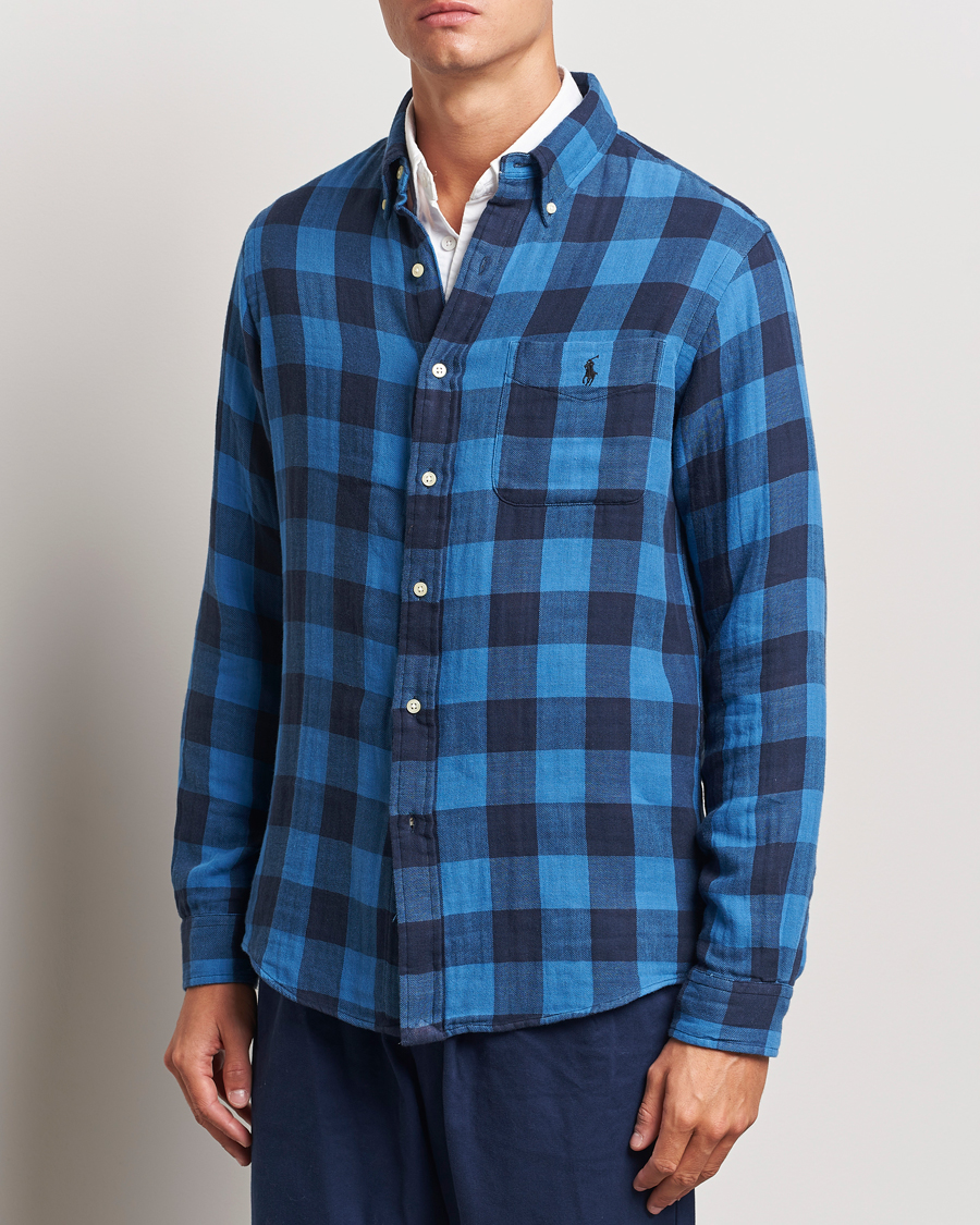 Mies | Kauluspaidat | Polo Ralph Lauren | Double Face Custom Fit Check Shirt Royal/Black