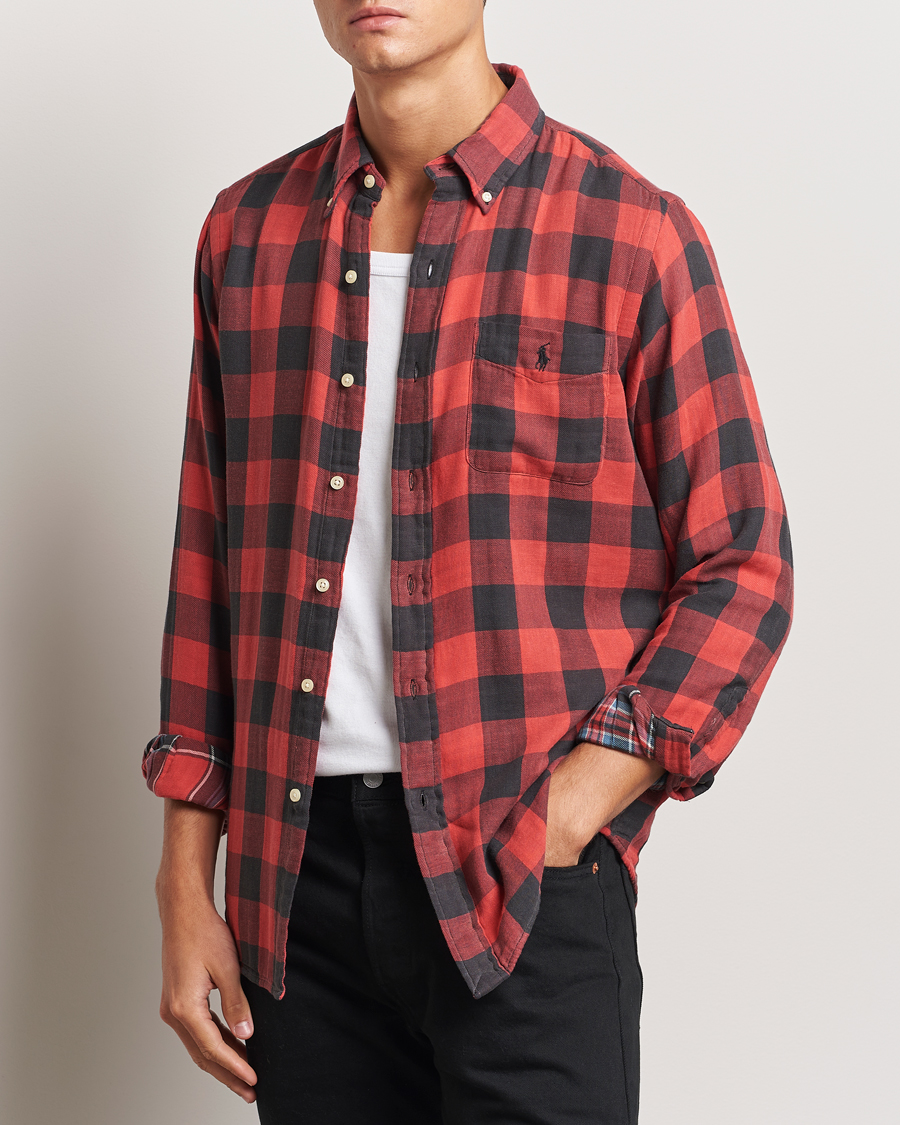 Mies | Kauluspaidat | Polo Ralph Lauren | Double Face Custom Fit Check Shirt Red/Black