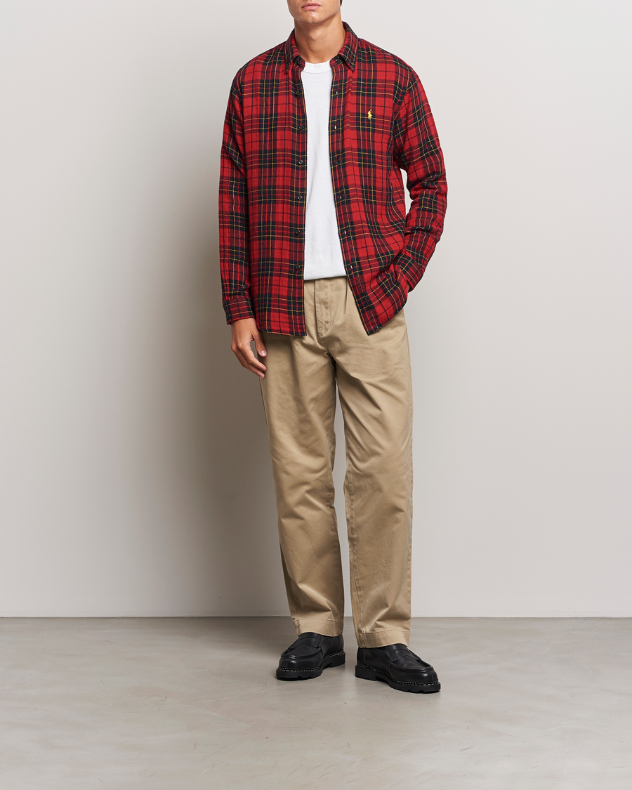 Mies | Kauluspaidat | Polo Ralph Lauren | Custom Fit Double Faced Checked Shirt Red/Black