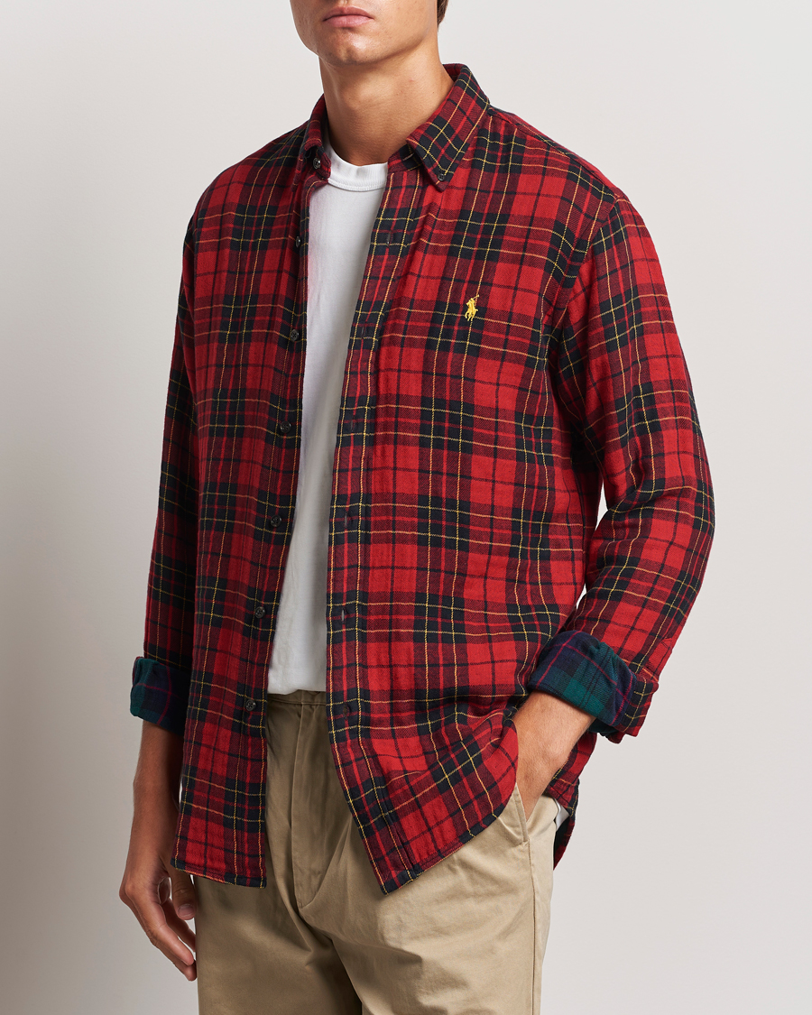 Mies | Kauluspaidat | Polo Ralph Lauren | Custom Fit Double Faced Checked Shirt Red/Black