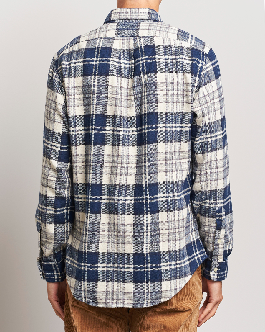 Mies | Kauluspaidat | Polo Ralph Lauren | Custom Fit Brushed Flannel Checked Shirt White/Navy