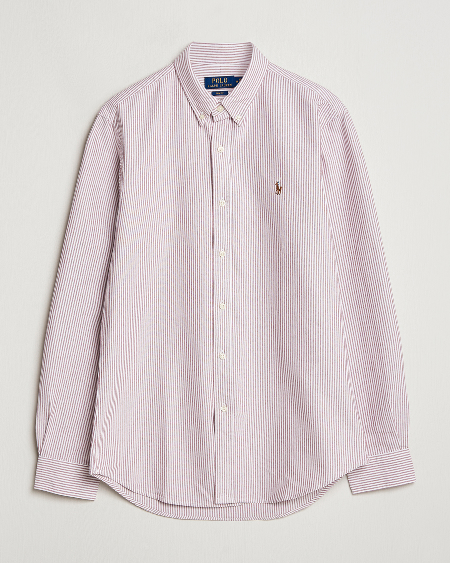 Mies | Kauluspaidat | Polo Ralph Lauren | Slim Fit Striped Oxford Shirt Wine/White
