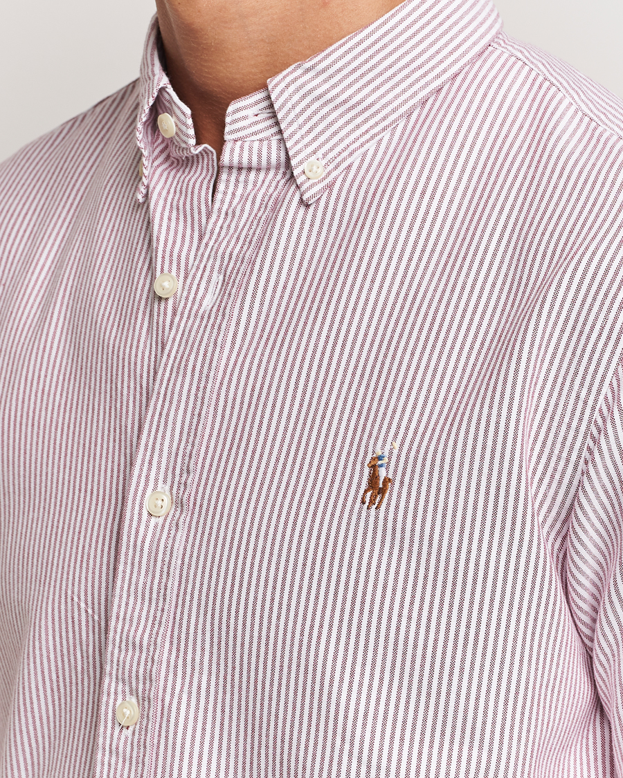 Mies | Kauluspaidat | Polo Ralph Lauren | Slim Fit Striped Oxford Shirt Wine/White