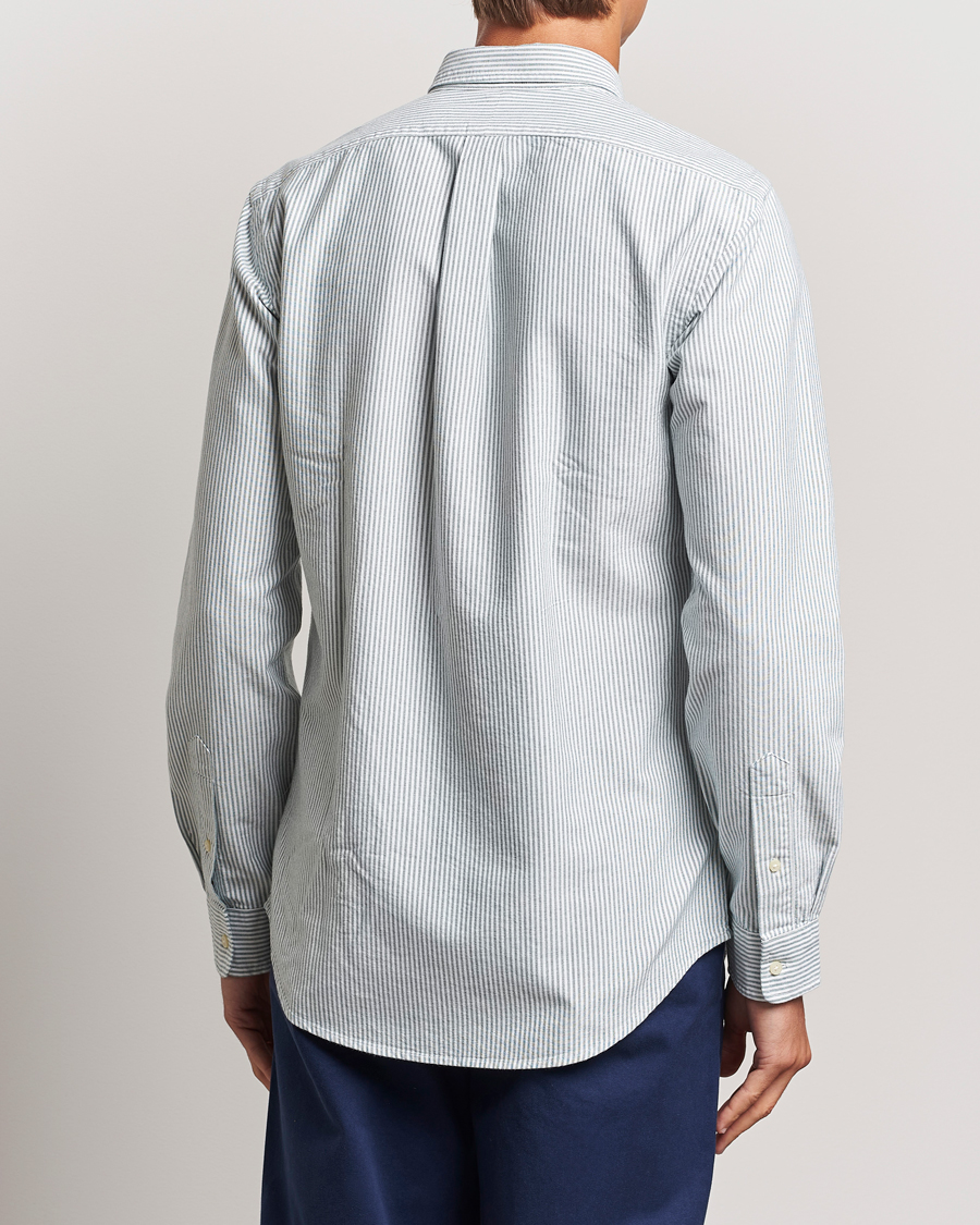 Mies | Kauluspaidat | Polo Ralph Lauren | Slim Fit Striped Oxford Shirt Green/White