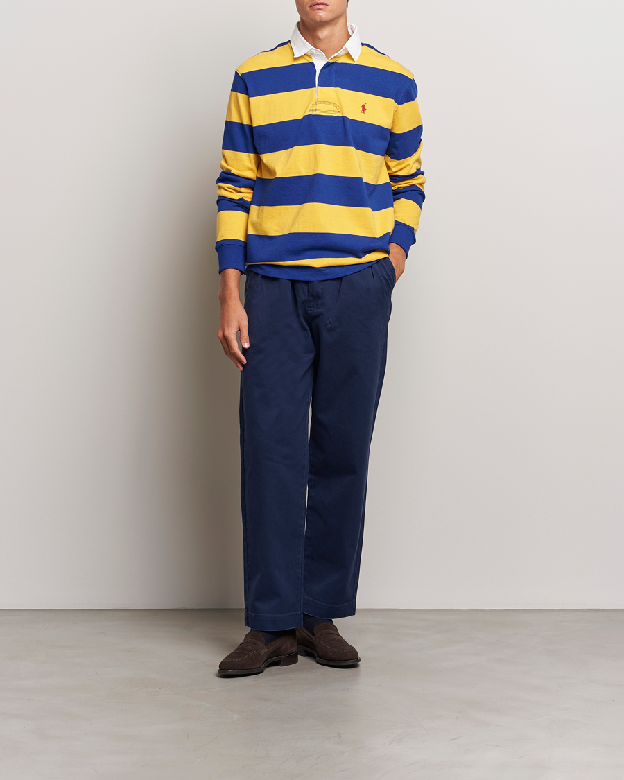 Mies | Puserot | Polo Ralph Lauren | Jersey Striped Rugger Yellow/Classic Azure