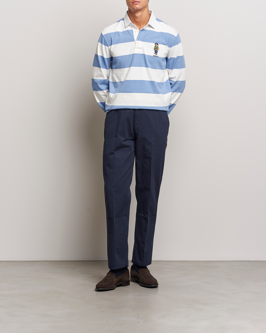 Mies | Puserot | Polo Ralph Lauren | Striped Rugby Varsity Bear Campus Blue/White