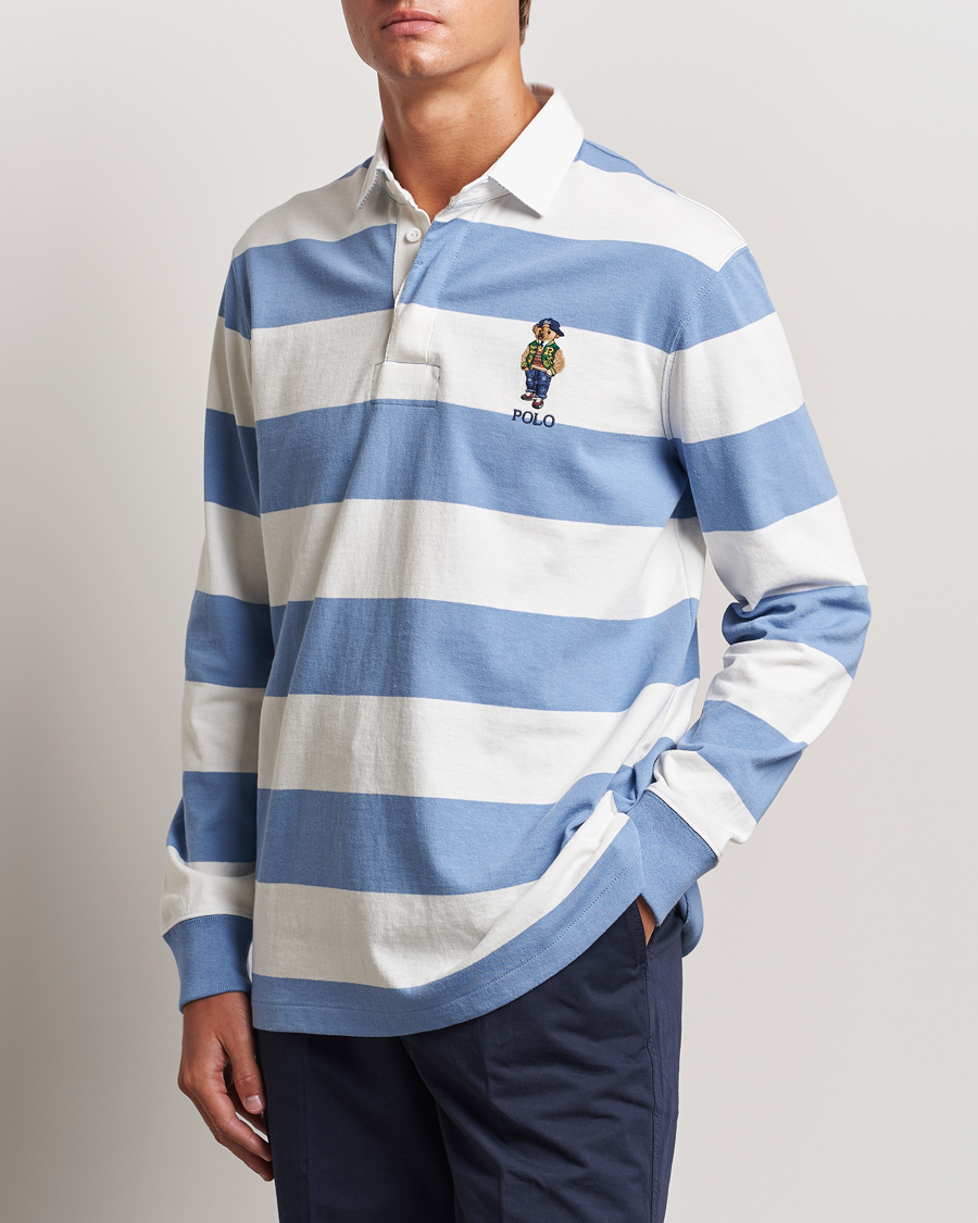Mies | Puserot | Polo Ralph Lauren | Striped Rugby Varsity Bear Campus Blue/White