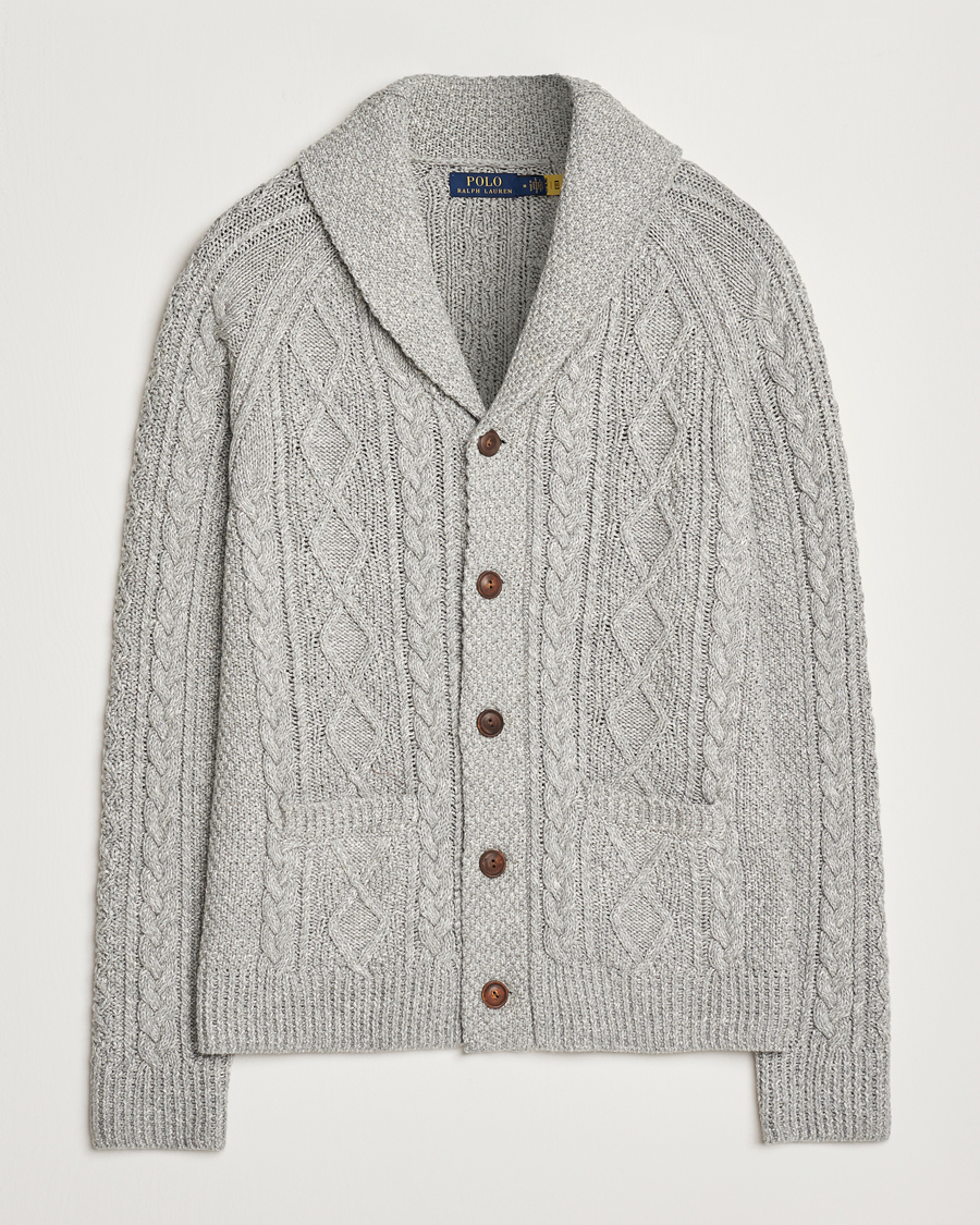 Mies | Puserot | Polo Ralph Lauren | Cotton Shawl Cardigan Grey Combo