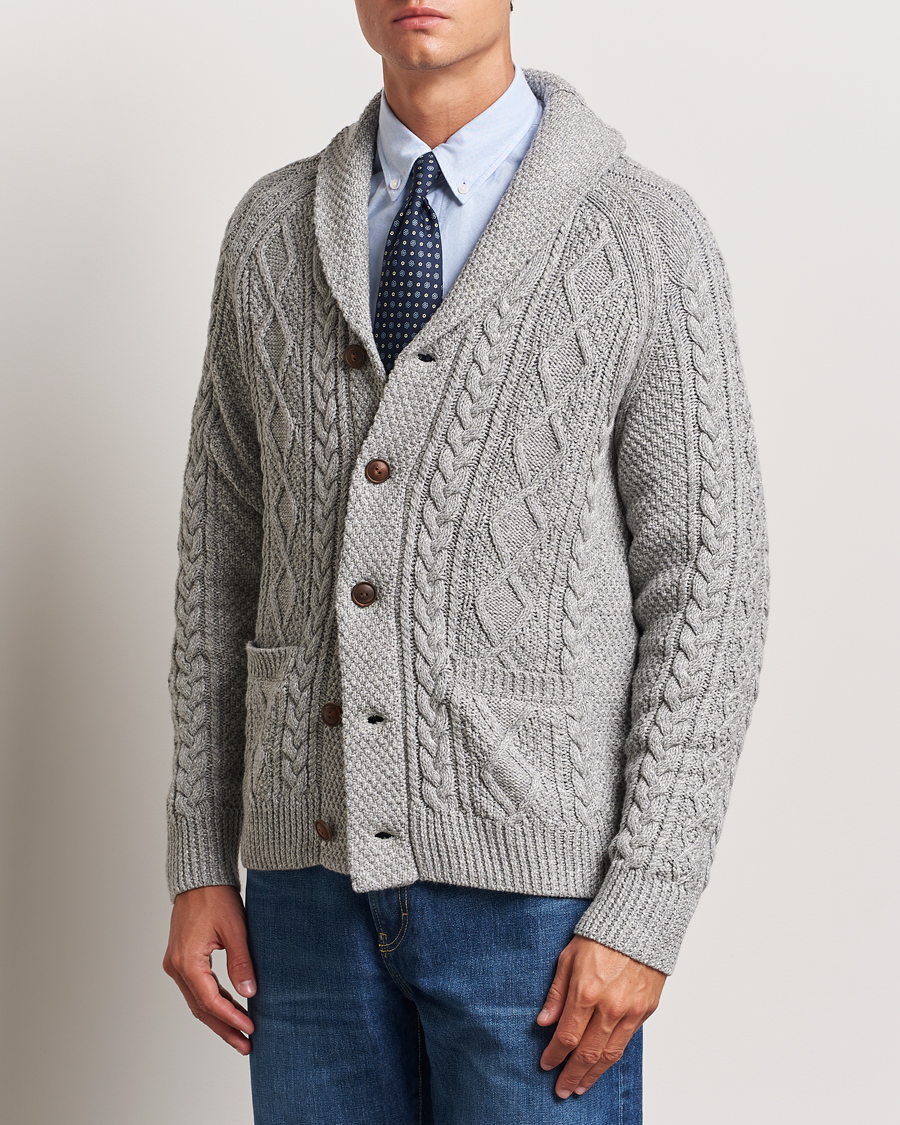 Mies | Puserot | Polo Ralph Lauren | Cotton Shawl Cardigan Grey Combo