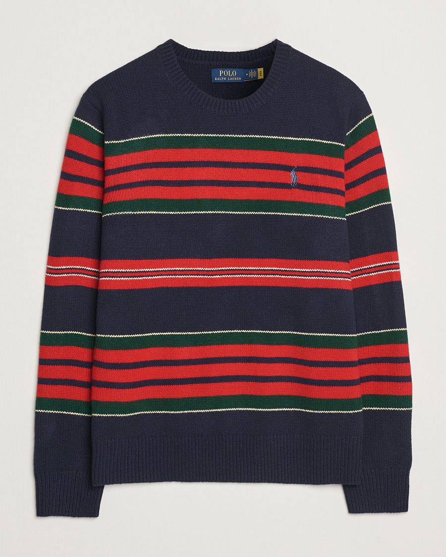 Mies | Puserot | Polo Ralph Lauren | Wool/Cashmere Striped Sweater Hunter Navy Combo