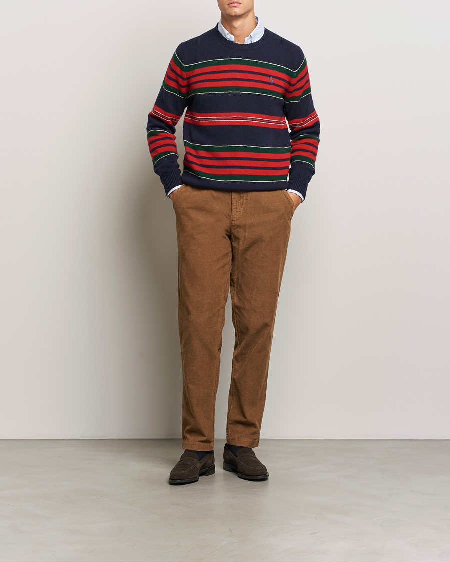 Mies | Puserot | Polo Ralph Lauren | Wool/Cashmere Striped Sweater Hunter Navy Combo