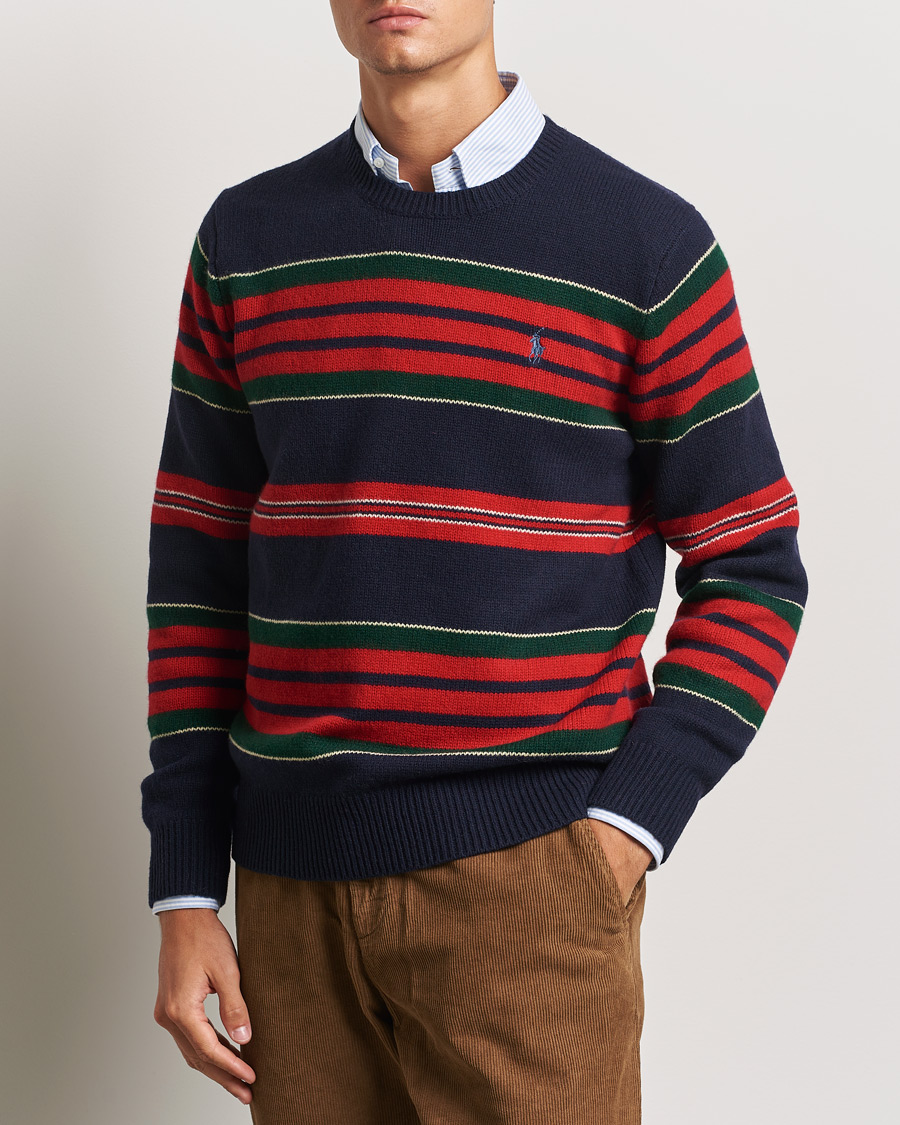 Mies | Puserot | Polo Ralph Lauren | Wool/Cashmere Striped Sweater Hunter Navy Combo
