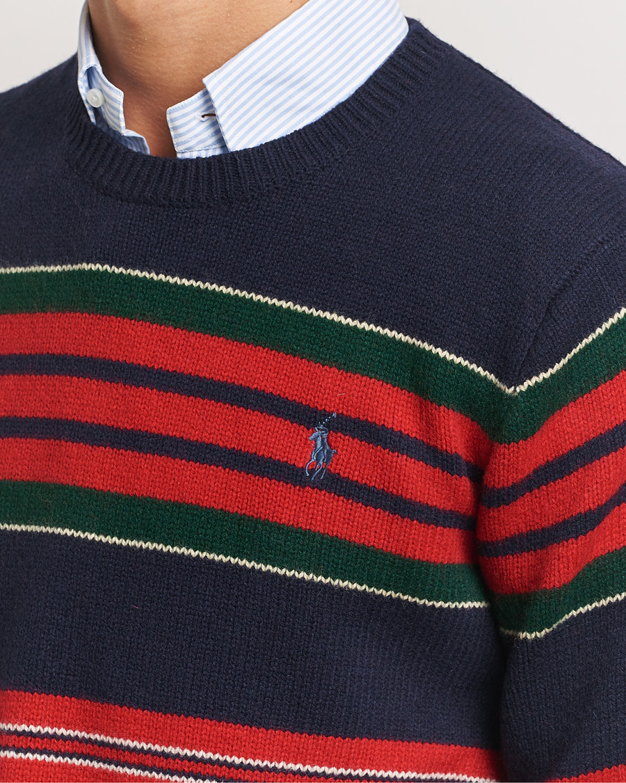 Mies | Puserot | Polo Ralph Lauren | Wool/Cashmere Striped Sweater Hunter Navy Combo