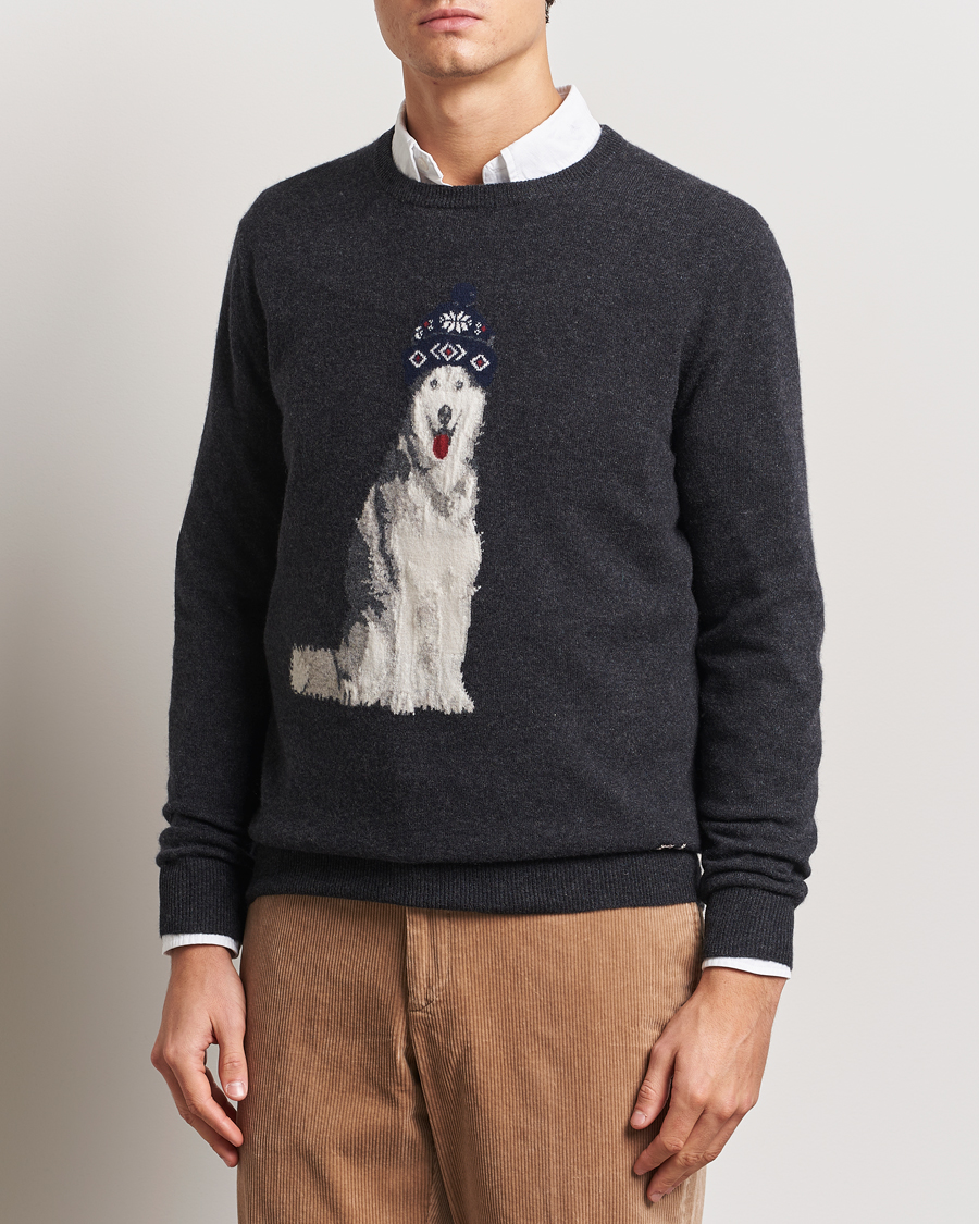 Mies | Puserot | Polo Ralph Lauren | Holiday Dog Cashmere Sweater Dark Granite Heather