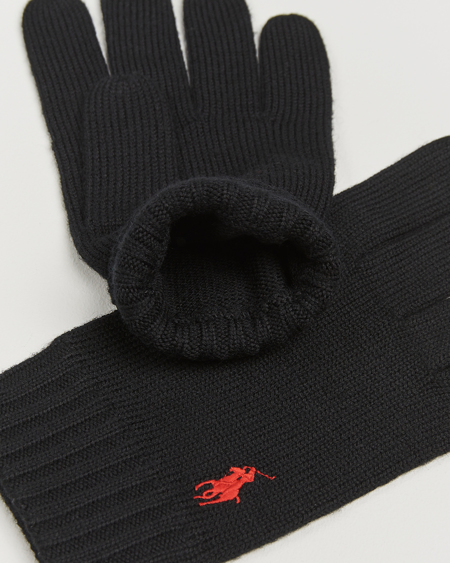 Mies | Polo Ralph Lauren Merino Gloves Polo Black | Polo Ralph Lauren | Merino Gloves Polo Black