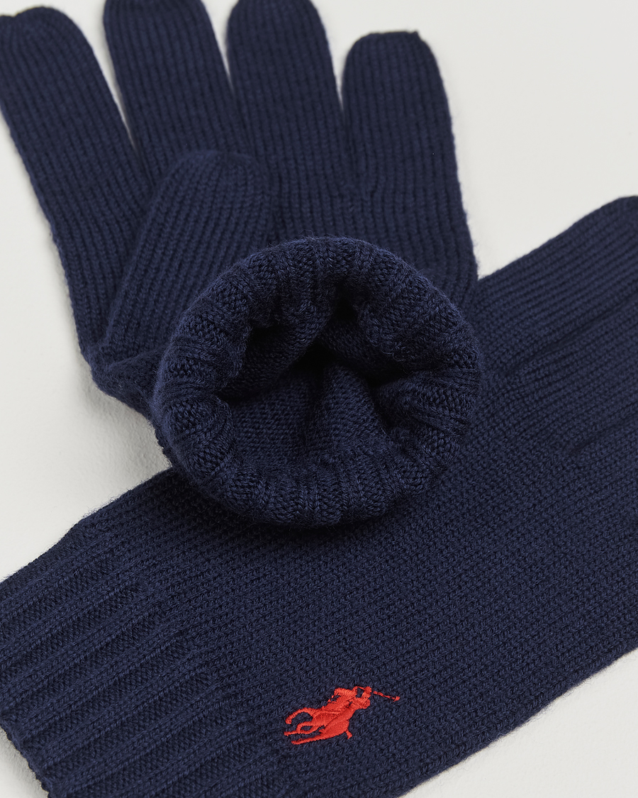 Mies | Polo Ralph Lauren Merino Gloves Hunter Navy | Polo Ralph Lauren | Merino Gloves Hunter Navy