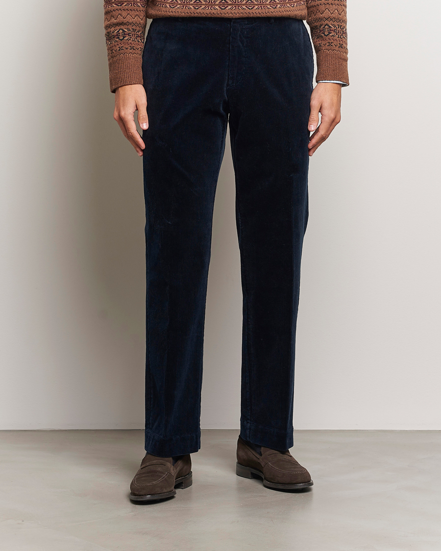 Mies | Housut | Polo Ralph Lauren | Corduroy Pleated Trousers Aviator Navy