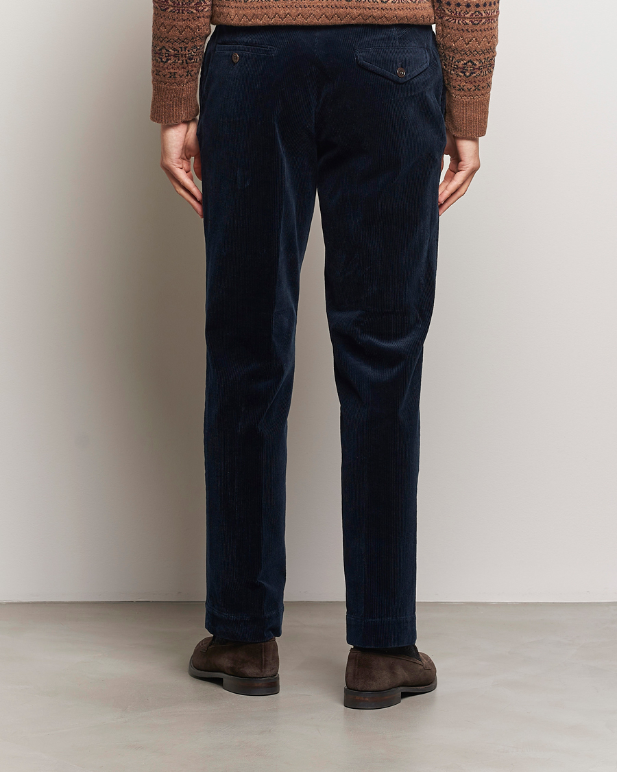 Mies | Housut | Polo Ralph Lauren | Corduroy Pleated Trousers Aviator Navy