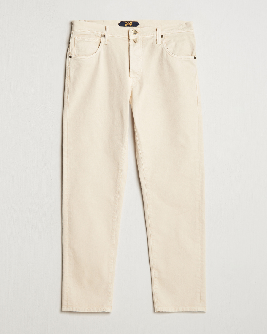 Mies | Housut | Incotex | 5-Pocket Bull Denim Pants Off White