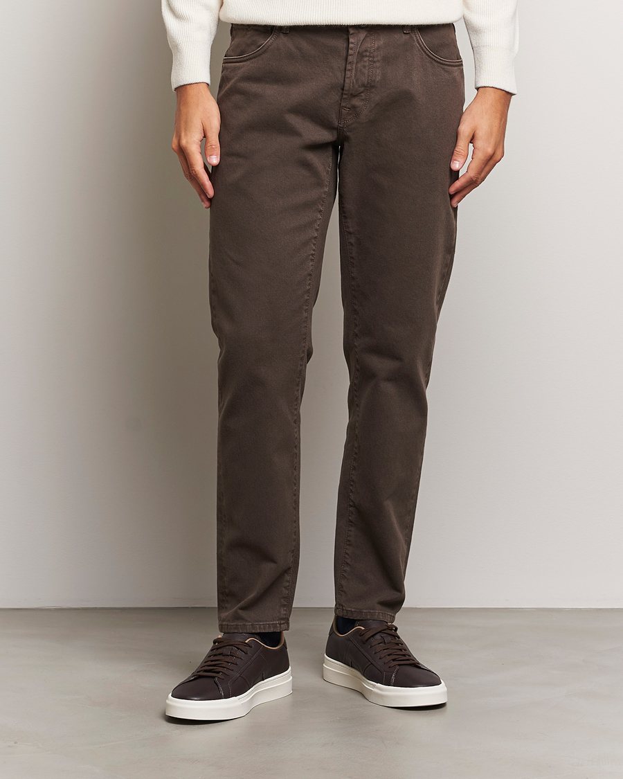 Mies | Housut | Incotex | 5-Pocket Bull Denim Pants Dark Brown