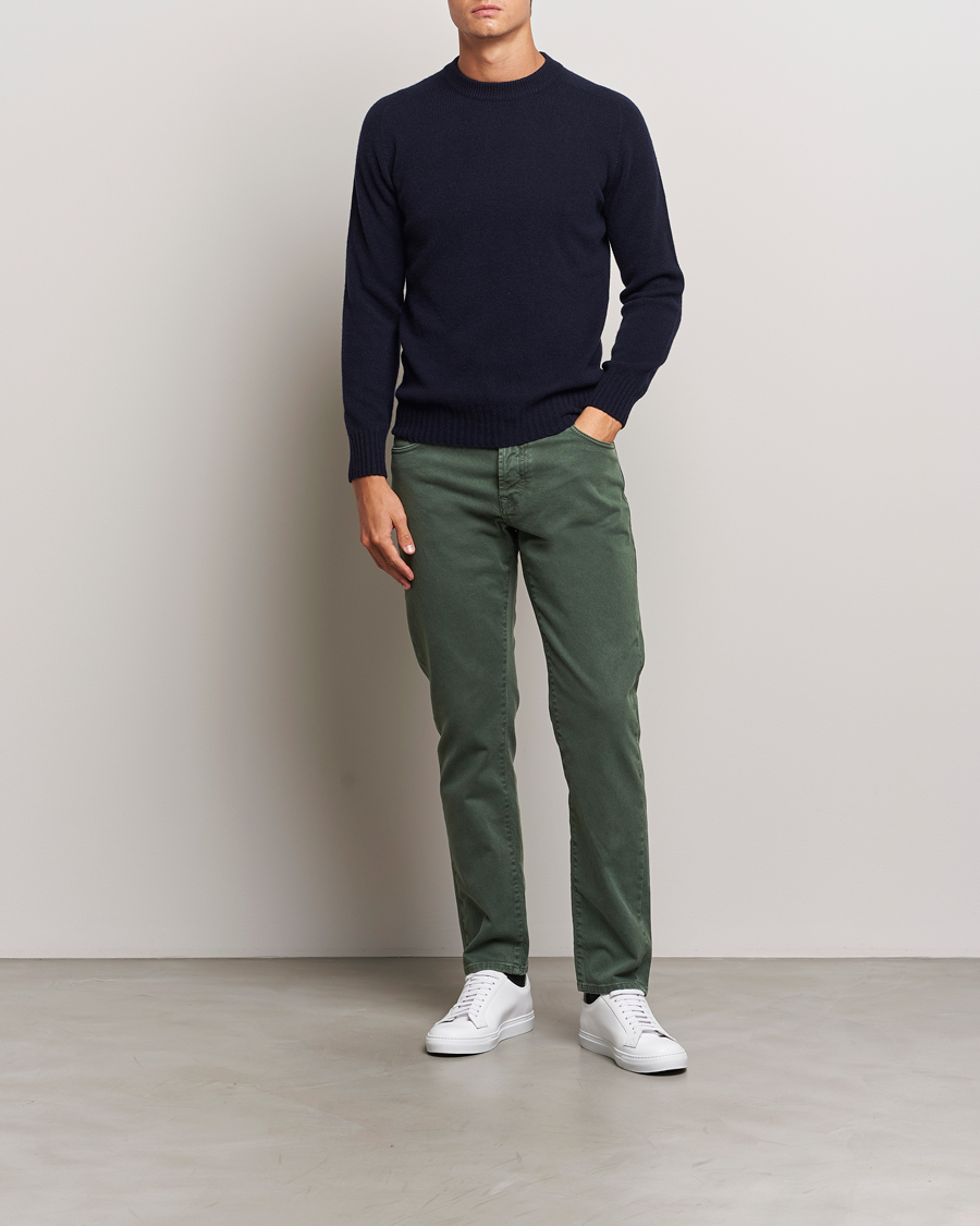 Mies | Housut | Incotex | 5-Pocket Bull Denim Pants Dark Green