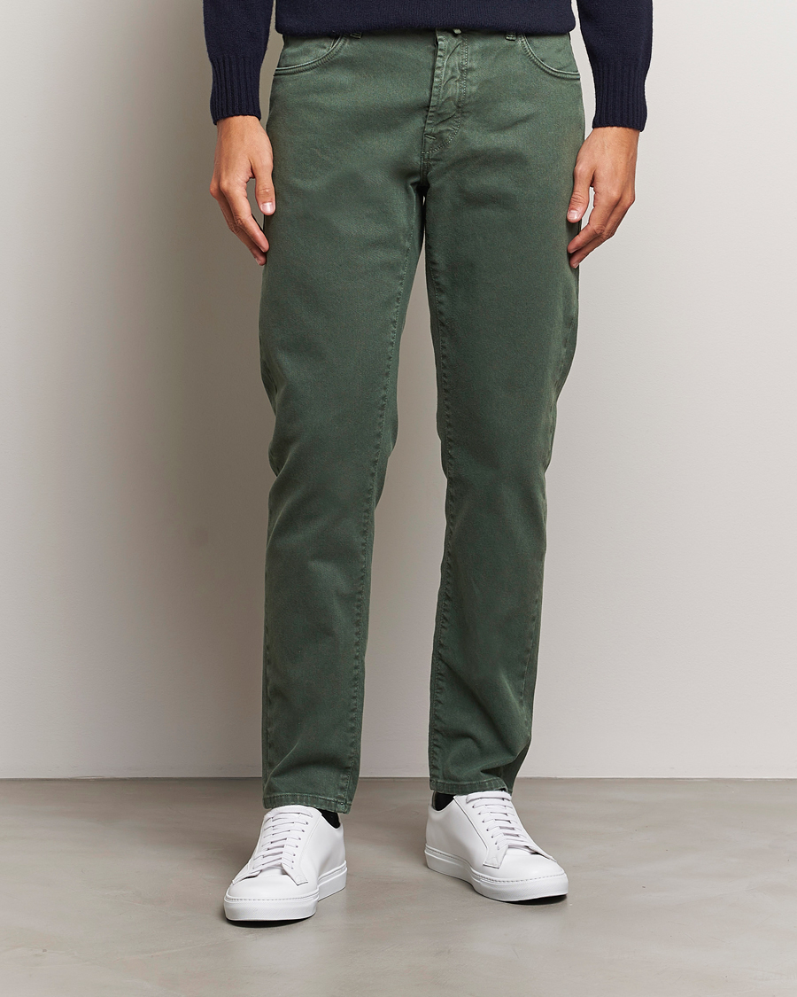 Mies | Housut | Incotex | 5-Pocket Bull Denim Pants Dark Green