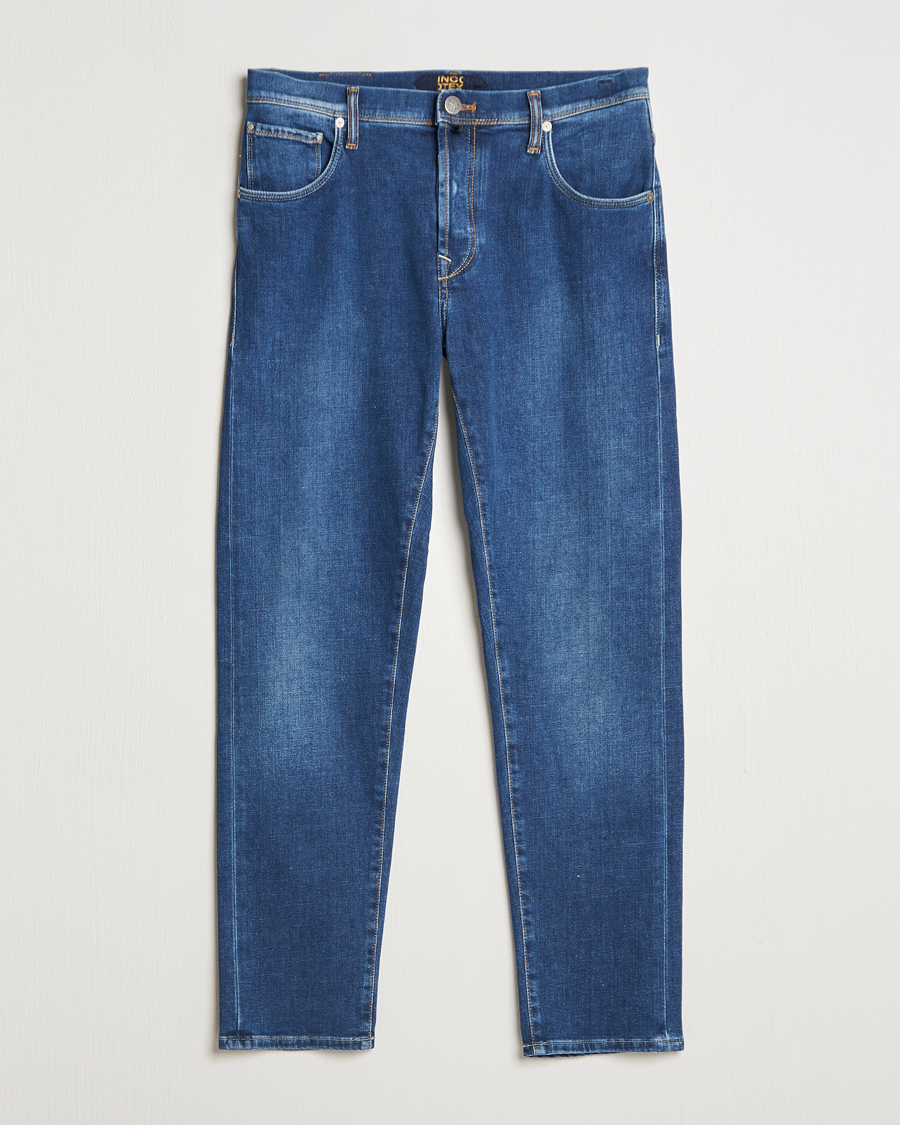 Mies | Farkut | Incotex | 5-Pocket Stretch Denim Medium Blue