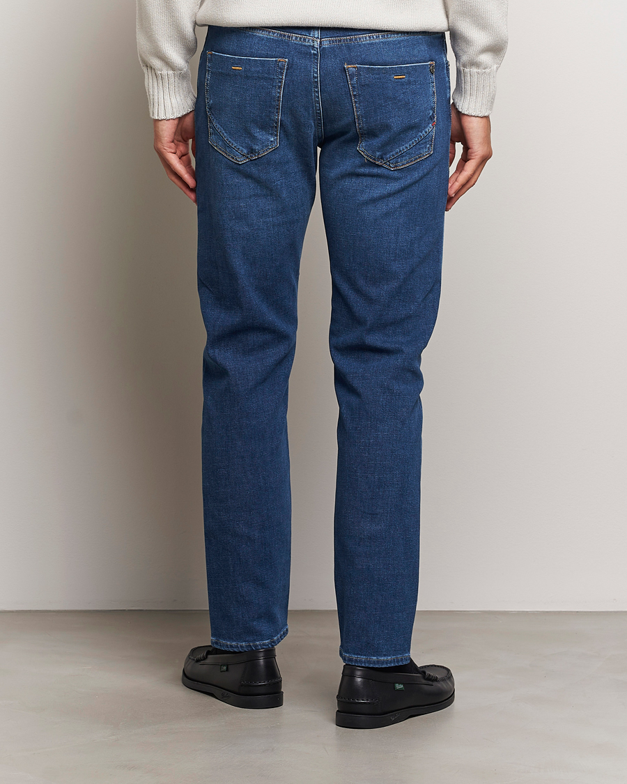 Mies | Farkut | Incotex | 5-Pocket Stretch Denim Medium Blue