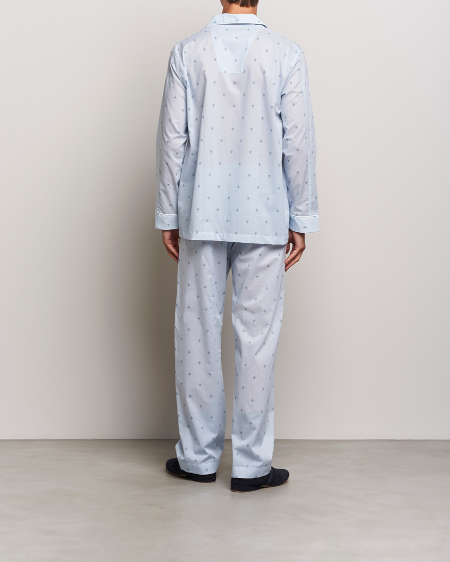 Mies | Yöpuvut ja kylpytakit | Derek Rose | Piped Cotton Pyjama Set Blue