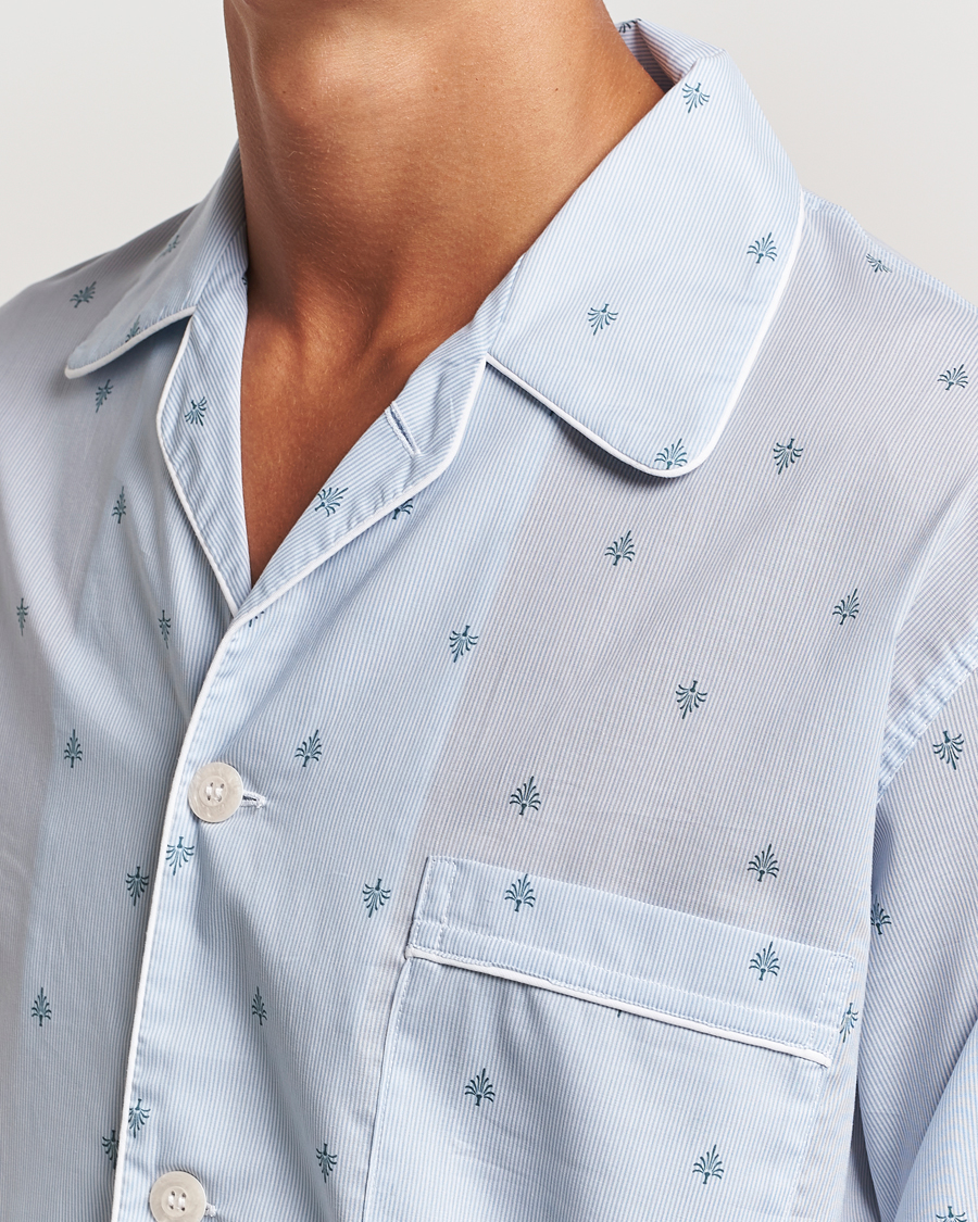 Mies | Yöpuvut ja kylpytakit | Derek Rose | Piped Cotton Pyjama Set Blue