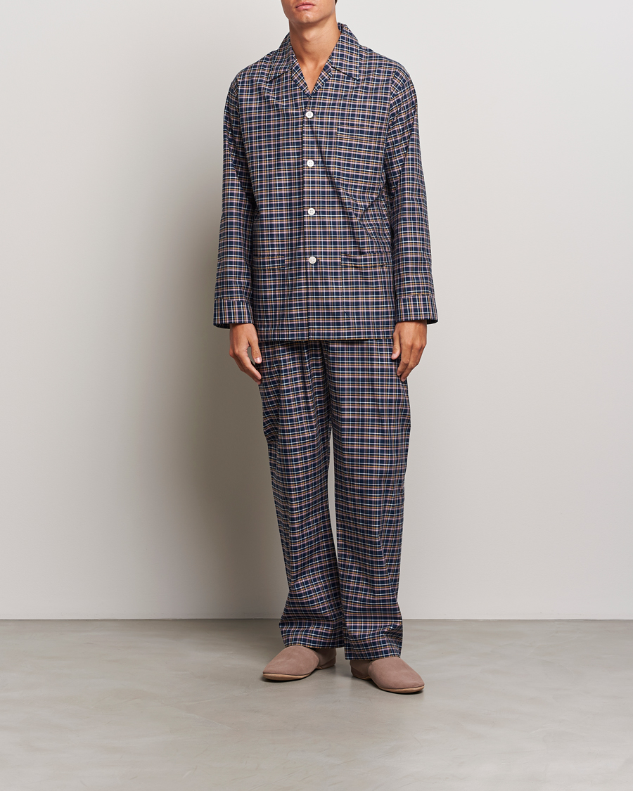 Mies | Yöpuvut ja kylpytakit | Derek Rose | Cotton Checked Pyjama Set Navy