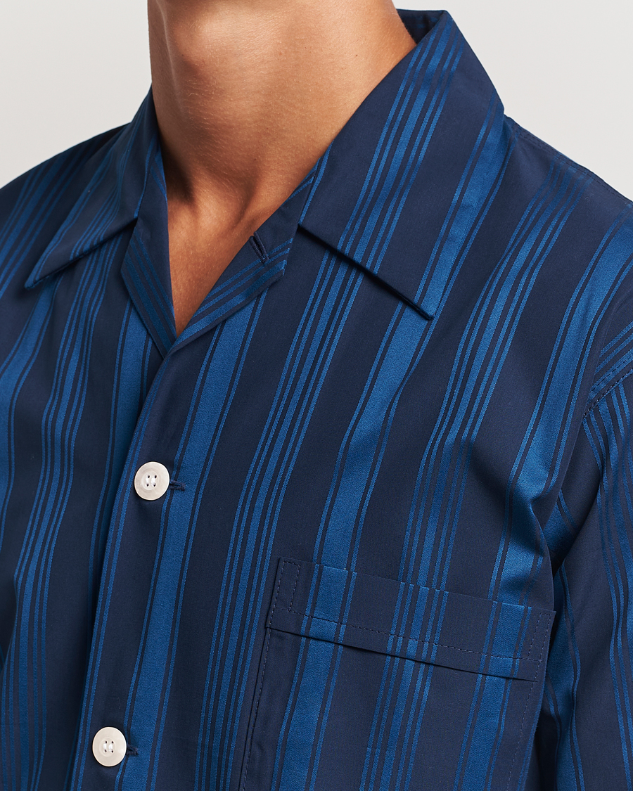 Mies | Yöpuvut ja kylpytakit | Derek Rose | Striped Cotton Pyjama Set Navy