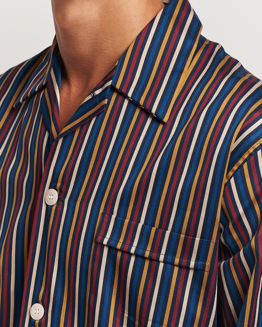 Mies | Yöpuvut ja kylpytakit | Derek Rose | Striped Cotton Pyjama Set Navy