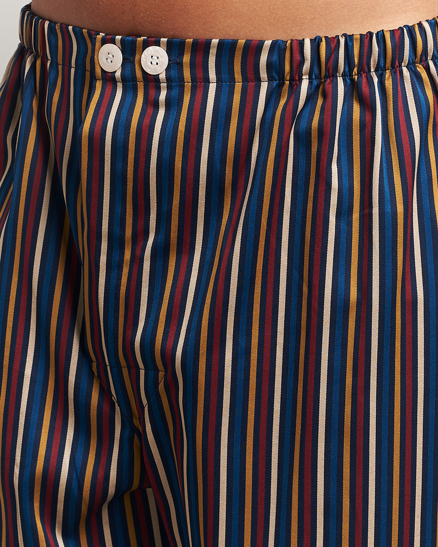 Mies | Yöpuvut ja kylpytakit | Derek Rose | Striped Cotton Pyjama Set Navy