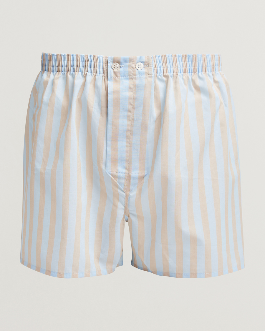 Mies | Alusvaatteet | Derek Rose | Classic Fit Woven Cotton Boxer Shorts Light Blue