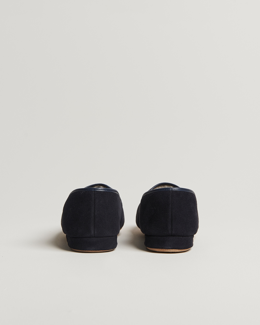 Mies | Sandaalit ja tohvelit | Derek Rose | Crawford Sheepskin Suede Slippers Navy