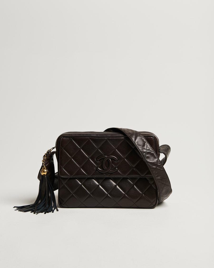 Mies | Chanel Pre-Owned Tassel Flap Shoulder Bag Black Lambskin | Chanel Pre-Owned | Tassel Flap Shoulder Bag Black Lambskin