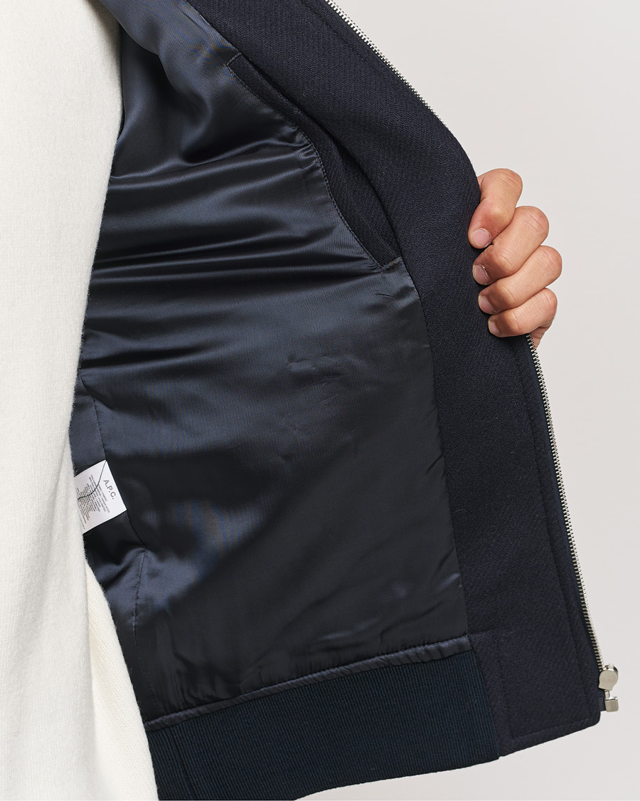 Mies | Takit | A.P.C. | Ben Shearling Bomber Jacket Dark Navy