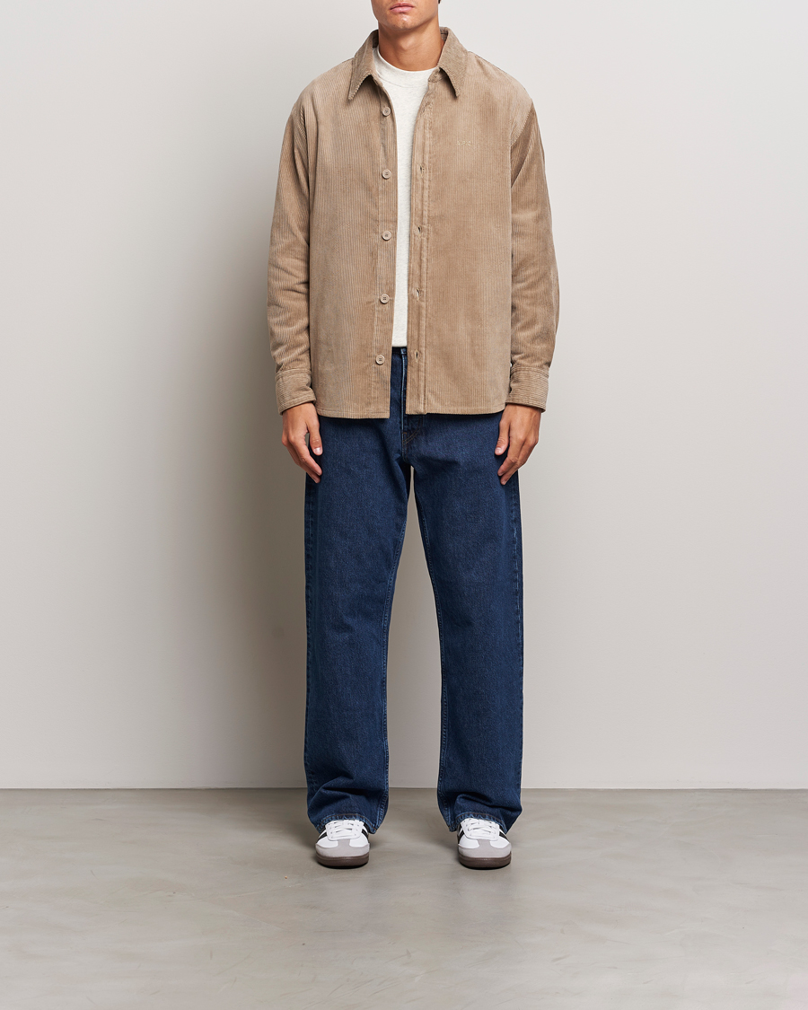 Mies | Kauluspaidat | A.P.C. | Bobby Corduroy Overshirt Beige