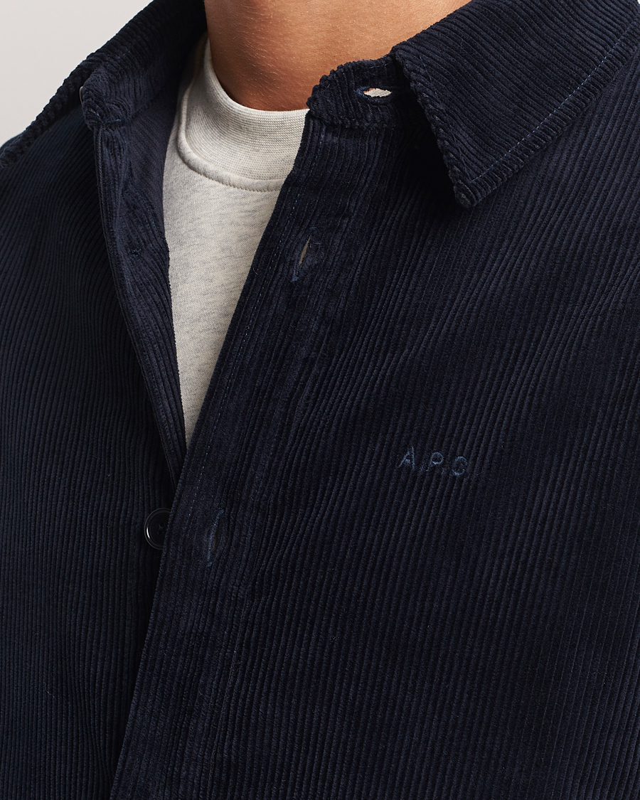Mies | Kauluspaidat | A.P.C. | Bobby Corduroy Overshirt Dark Navy