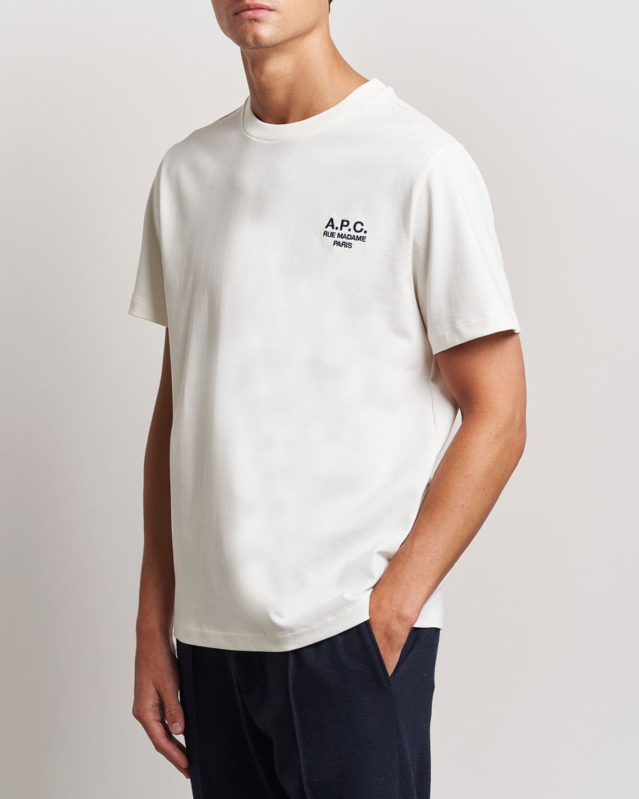Mies | T-paidat | A.P.C. | Rue Madame T-Shirt White/Dark Navy