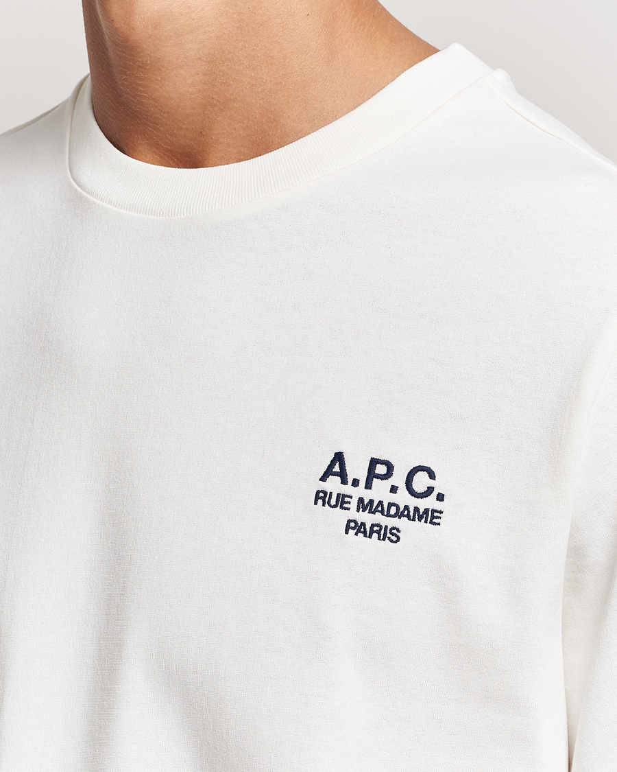 Mies | T-paidat | A.P.C. | Rue Madame T-Shirt White/Dark Navy