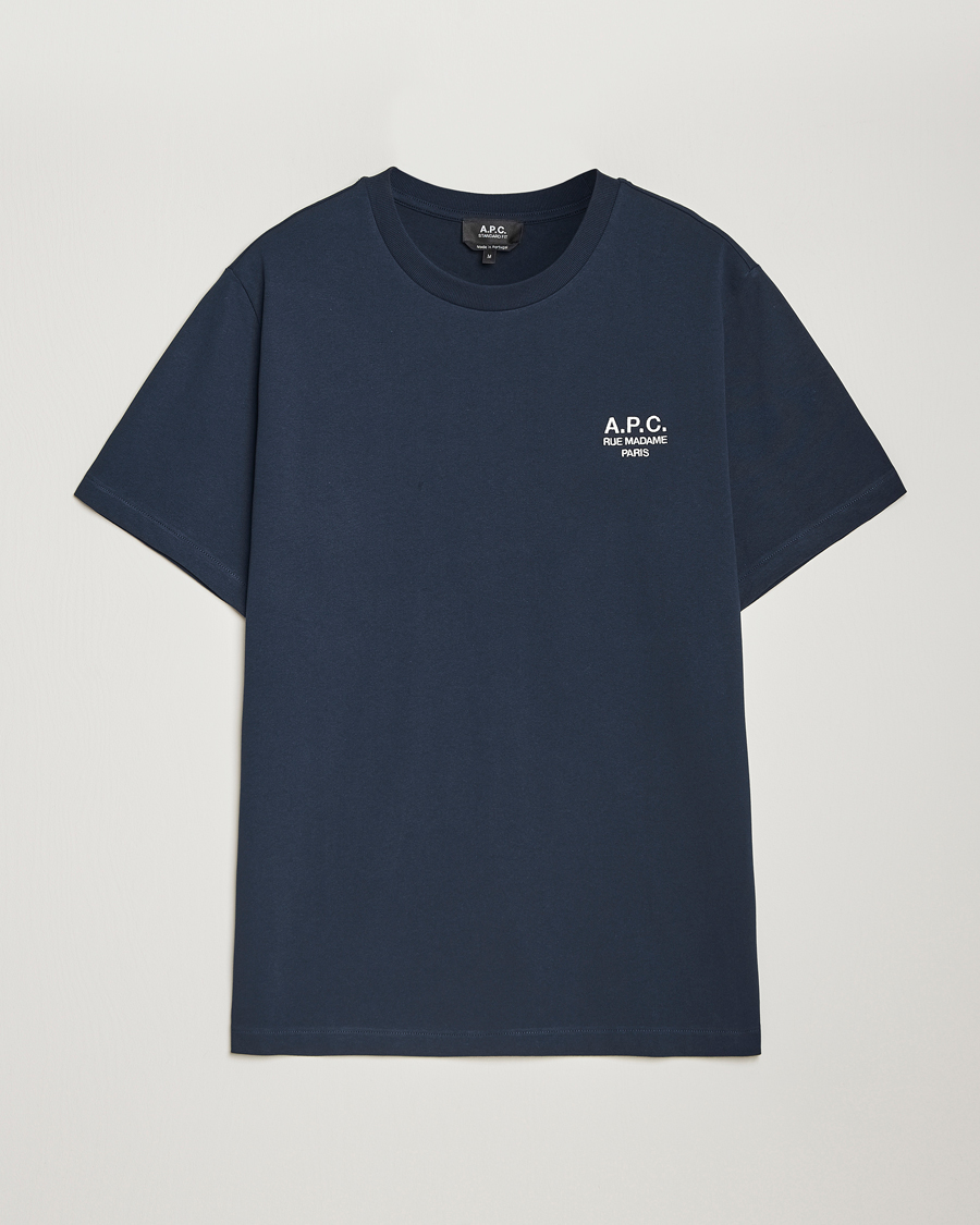 Mies | T-paidat | A.P.C. | Rue Madame T-Shirt Dark Navy/Ecru