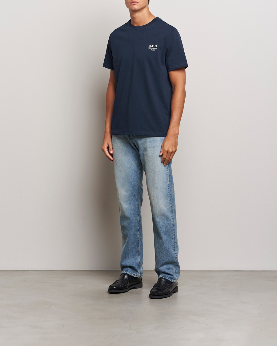 Mies | T-paidat | A.P.C. | Rue Madame T-Shirt Dark Navy/Ecru